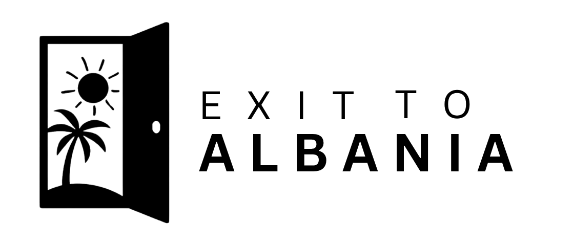 Logo for Exit to Albania, a travel and lifestyle guide for Americans curious about Albania