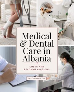 Medical and dental care in Albania guide featuring healthcare professionals