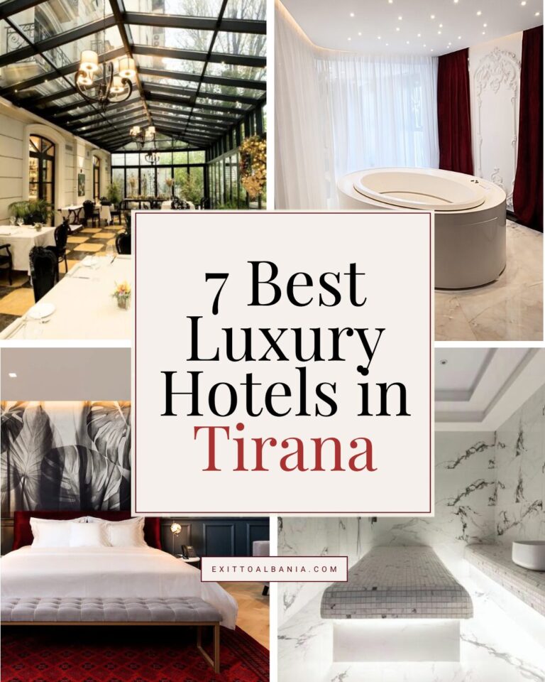 Cover graphic for a guide to the best luxury hotels in Tirana