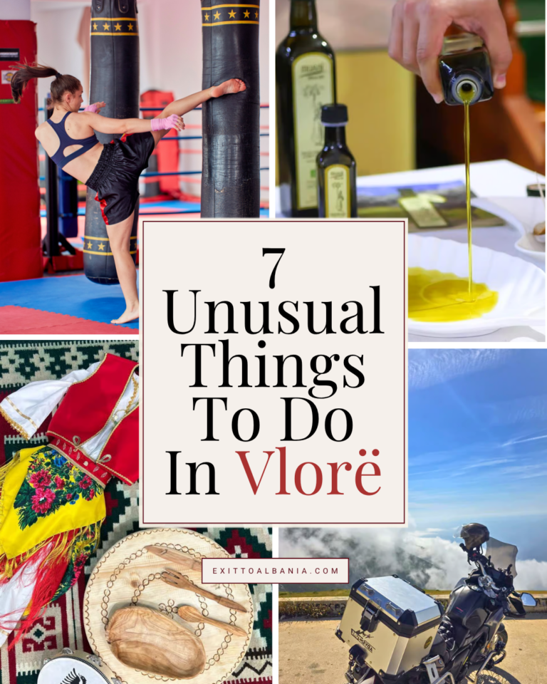 Collage promoting seven unusual things to do in Vlorë, Albania