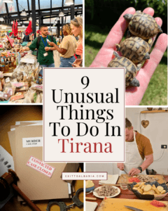 graphic of 9 unusual things to do in tirana